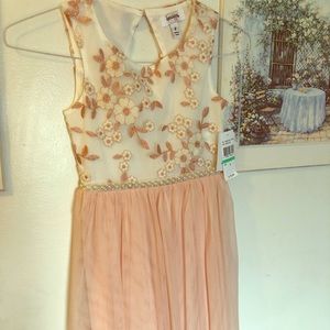 NWT antique/rose gold girls size 8 dress